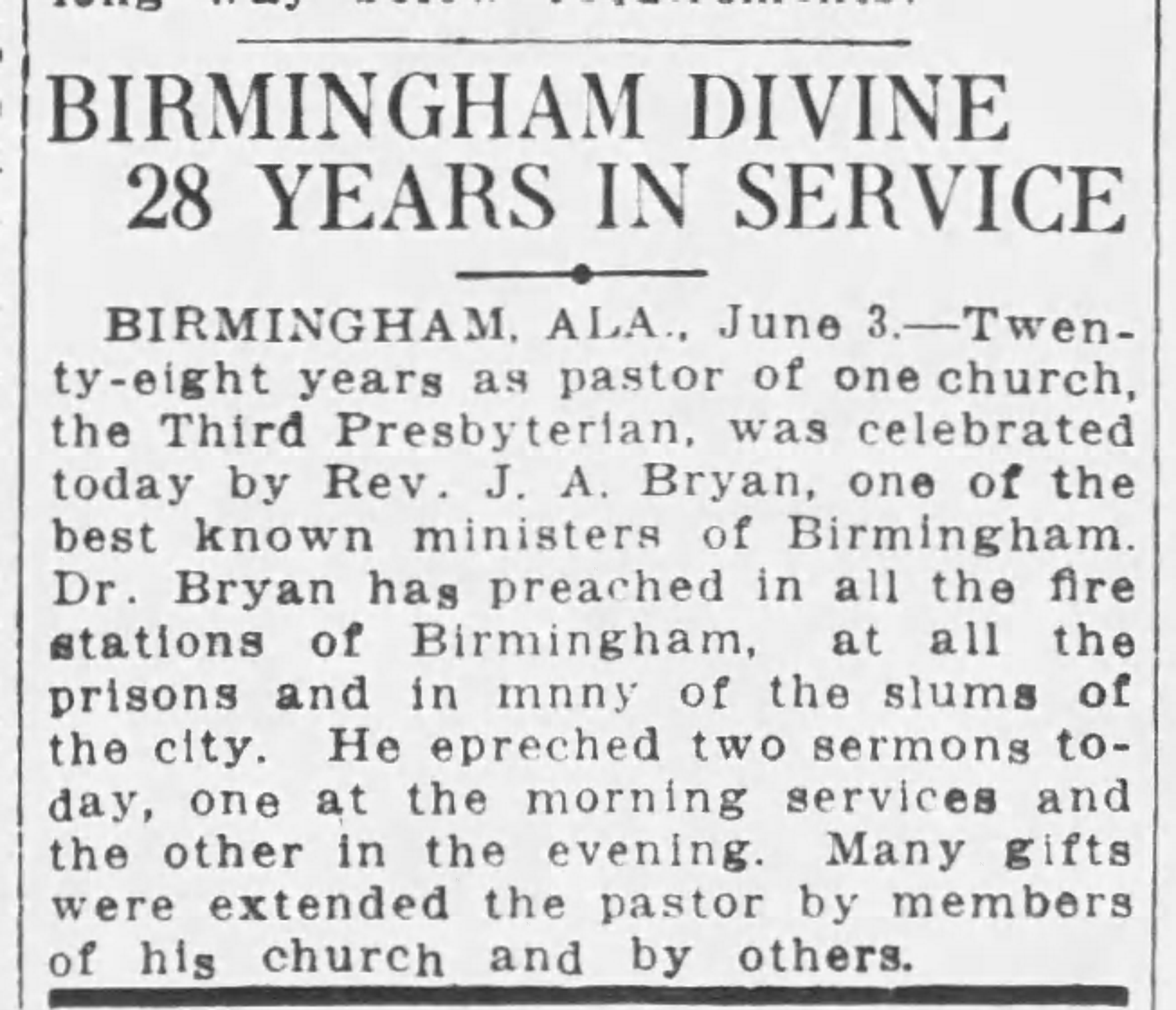 Birmingham Divine 28 Years In Service